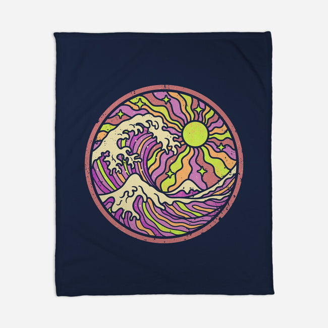 The Groovy Wave-None-Fleece-Blanket-retrodivision