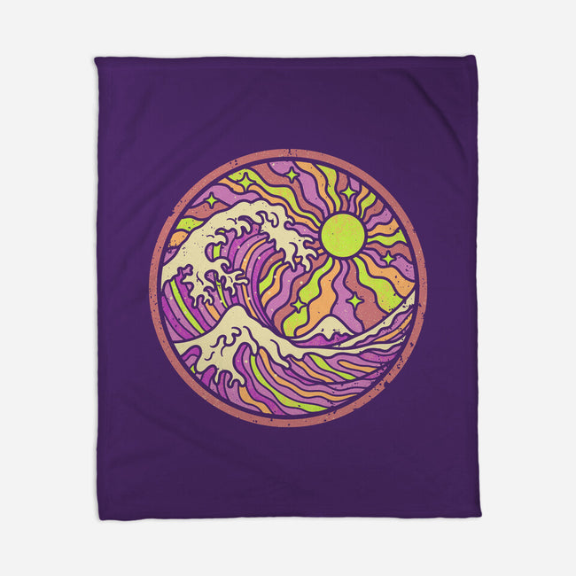 The Groovy Wave-None-Fleece-Blanket-retrodivision