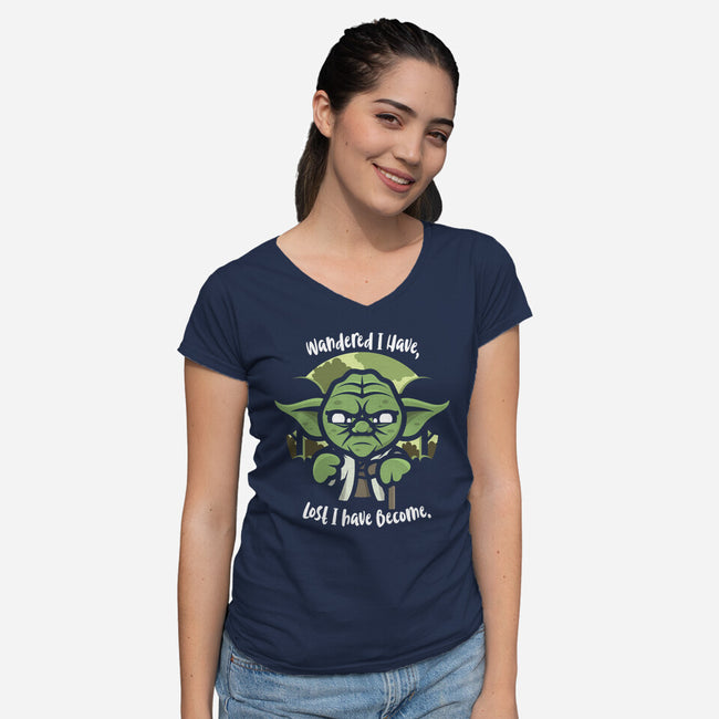 Lost I Have Become-Womens-V-Neck-Tee-jrberger