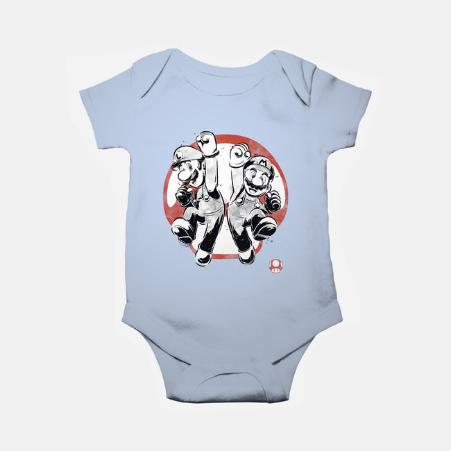Plumber Bros Sumi-e-Baby-Basic-Onesie-Astrobot Invention