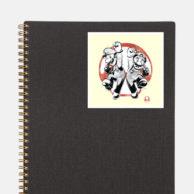 Plumber Bros Sumi-e-None-Glossy-Sticker-Astrobot Invention