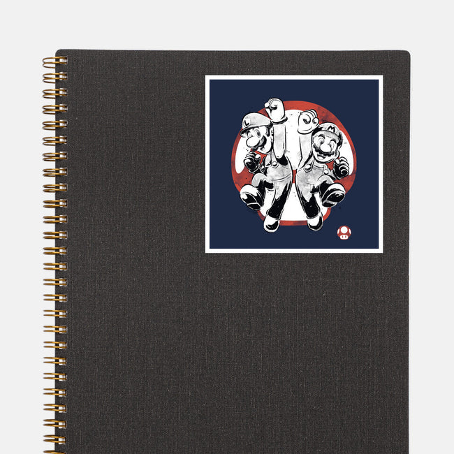 Plumber Bros Sumi-e-None-Glossy-Sticker-Astrobot Invention