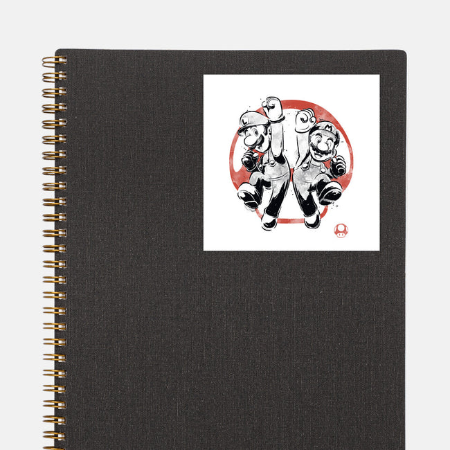 Plumber Bros Sumi-e-None-Glossy-Sticker-Astrobot Invention