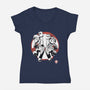 Plumber Bros Sumi-e-Womens-V-Neck-Tee-Astrobot Invention