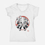 Plumber Bros Sumi-e-Womens-V-Neck-Tee-Astrobot Invention
