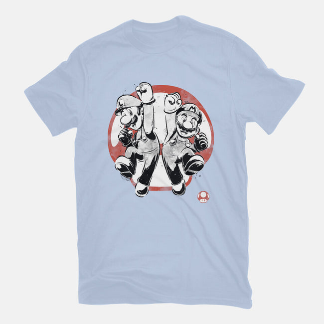 Plumber Bros Sumi-e-Womens-Fitted-Tee-Astrobot Invention