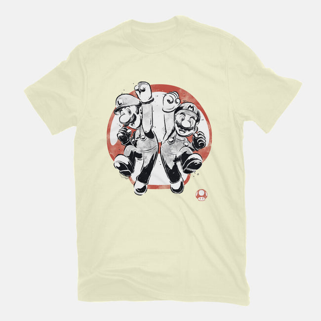 Plumber Bros Sumi-e-Mens-Basic-Tee-Astrobot Invention