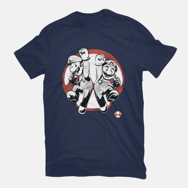 Plumber Bros Sumi-e-Mens-Heavyweight-Tee-Astrobot Invention