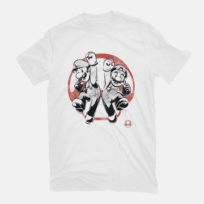 Plumber Bros Sumi-e-Womens-Fitted-Tee-Astrobot Invention