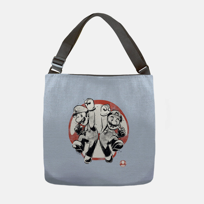 Plumber Bros Sumi-e-None-Adjustable Tote-Bag-Astrobot Invention
