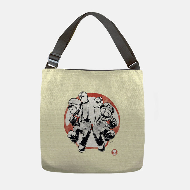 Plumber Bros Sumi-e-None-Adjustable Tote-Bag-Astrobot Invention
