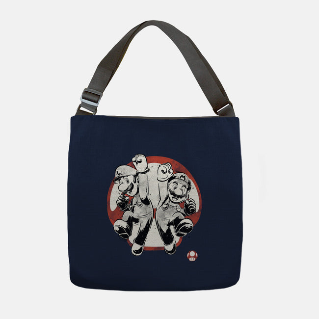 Plumber Bros Sumi-e-None-Adjustable Tote-Bag-Astrobot Invention