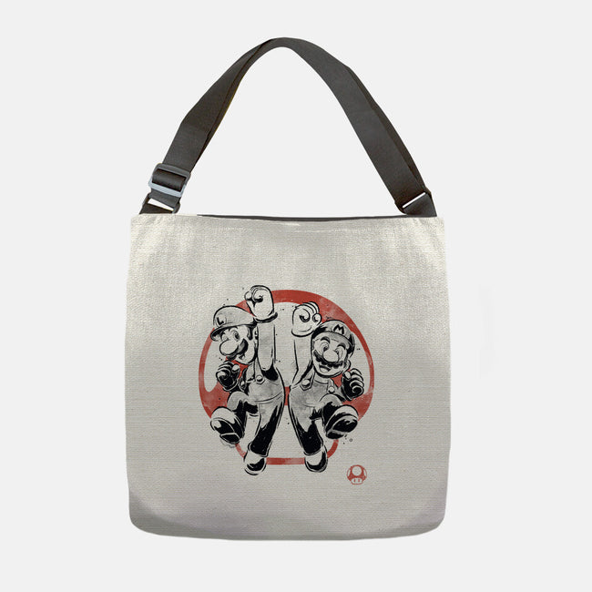 Plumber Bros Sumi-e-None-Adjustable Tote-Bag-Astrobot Invention