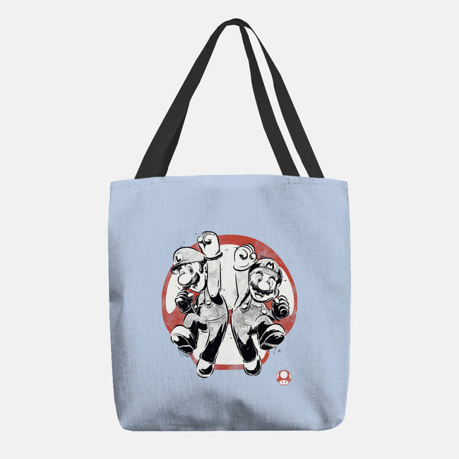 Plumber Bros Sumi-e-None-Basic Tote-Bag-Astrobot Invention