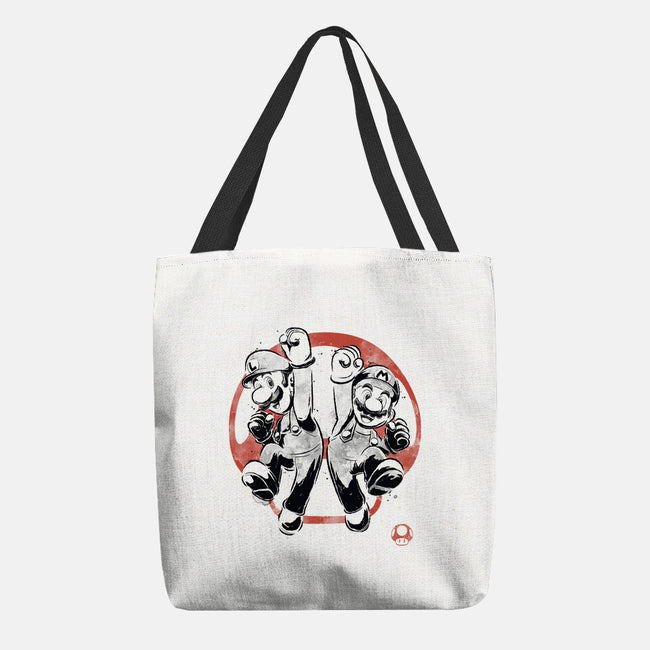 Plumber Bros Sumi-e-None-Basic Tote-Bag-Astrobot Invention