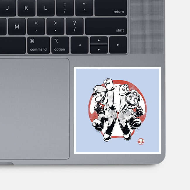 Plumber Bros Sumi-e-None-Glossy-Sticker-Astrobot Invention