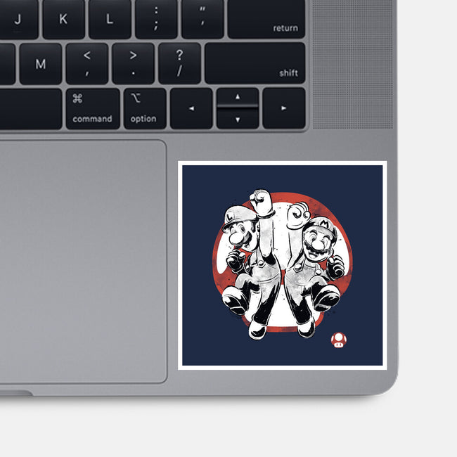 Plumber Bros Sumi-e-None-Glossy-Sticker-Astrobot Invention