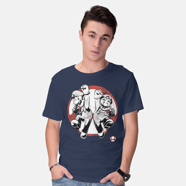 Plumber Bros Sumi-e-Mens-Basic-Tee-Astrobot Invention