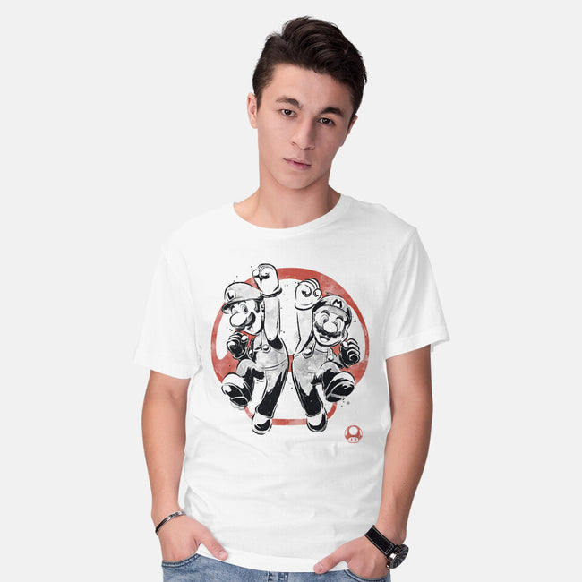 Plumber Bros Sumi-e-Mens-Basic-Tee-Astrobot Invention