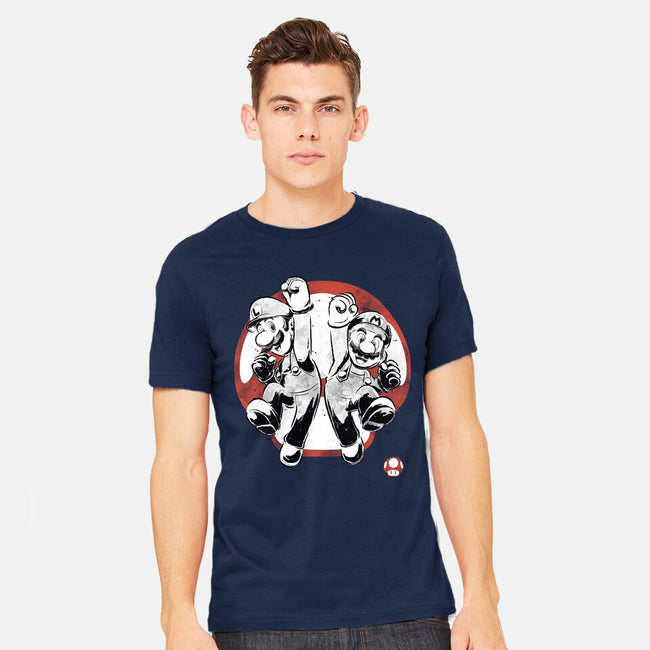 Plumber Bros Sumi-e-Mens-Heavyweight-Tee-Astrobot Invention