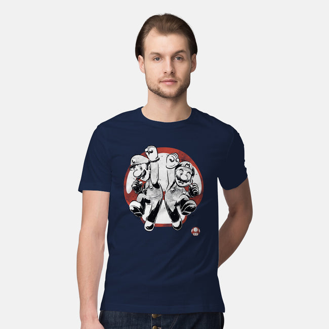 Plumber Bros Sumi-e-Mens-Premium-Tee-Astrobot Invention