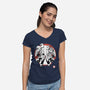 Plumber Bros Sumi-e-Womens-V-Neck-Tee-Astrobot Invention