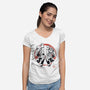 Plumber Bros Sumi-e-Womens-V-Neck-Tee-Astrobot Invention