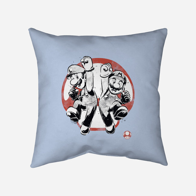 Plumber Bros Sumi-e-None-Removable Cover w Insert-Throw Pillow-Astrobot Invention
