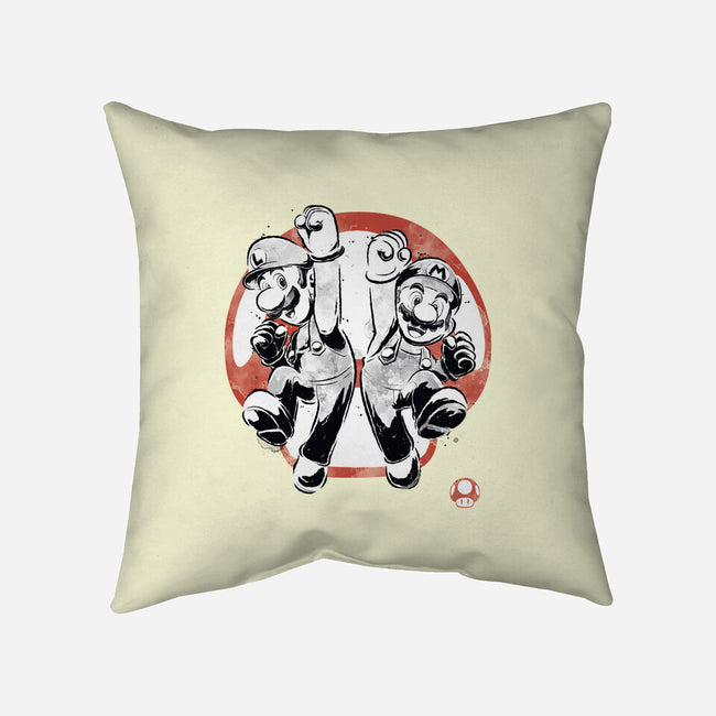 Plumber Bros Sumi-e-None-Removable Cover w Insert-Throw Pillow-Astrobot Invention