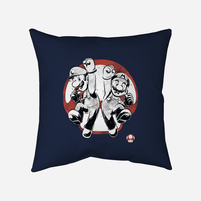 Plumber Bros Sumi-e-None-Removable Cover w Insert-Throw Pillow-Astrobot Invention