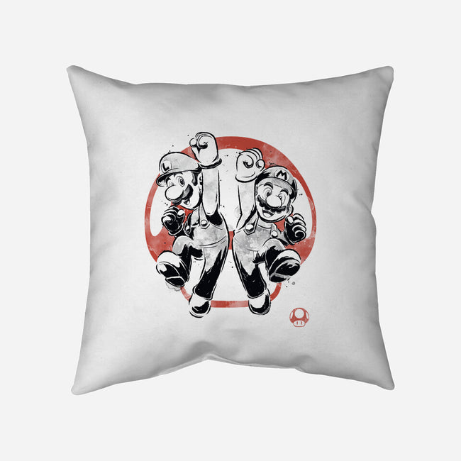 Plumber Bros Sumi-e-None-Removable Cover w Insert-Throw Pillow-Astrobot Invention