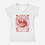 Devil's Pizza-Womens-V-Neck-Tee-demonigote