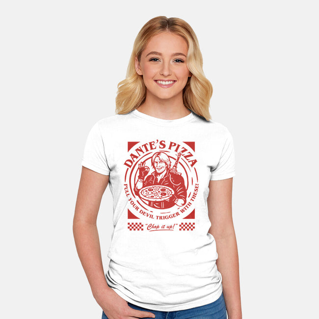 Devil's Pizza-Womens-Fitted-Tee-demonigote
