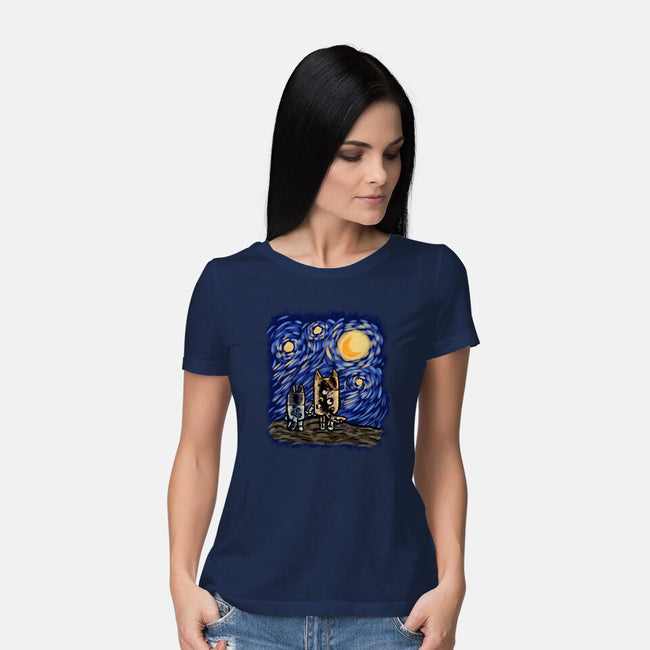 Night With Mom-Womens-Basic-Tee-nickzzarto