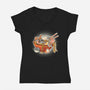 Kitty Ramen-Womens-V-Neck-Tee-Freecheese