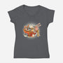 Kitty Ramen-Womens-V-Neck-Tee-Freecheese