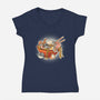 Kitty Ramen-Womens-V-Neck-Tee-Freecheese