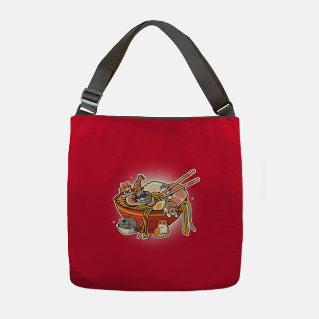 Kitty Ramen-None-Adjustable Tote-Bag-Freecheese