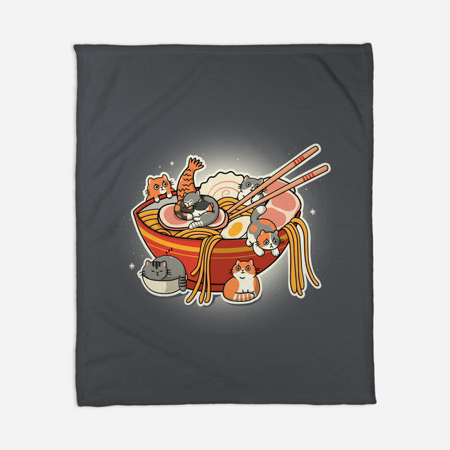 Kitty Ramen-None-Fleece-Blanket-Freecheese