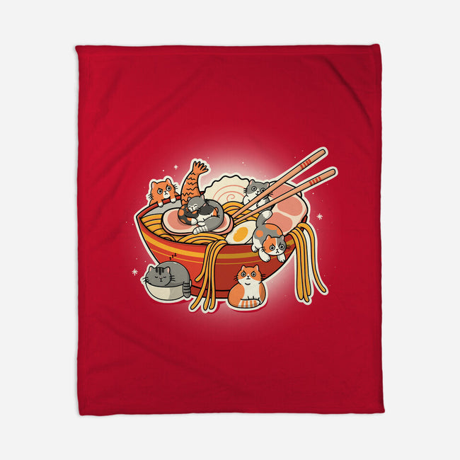 Kitty Ramen-None-Fleece-Blanket-Freecheese