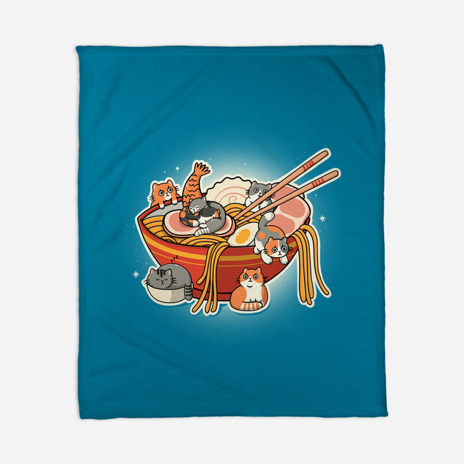 Kitty Ramen-None-Fleece-Blanket-Freecheese