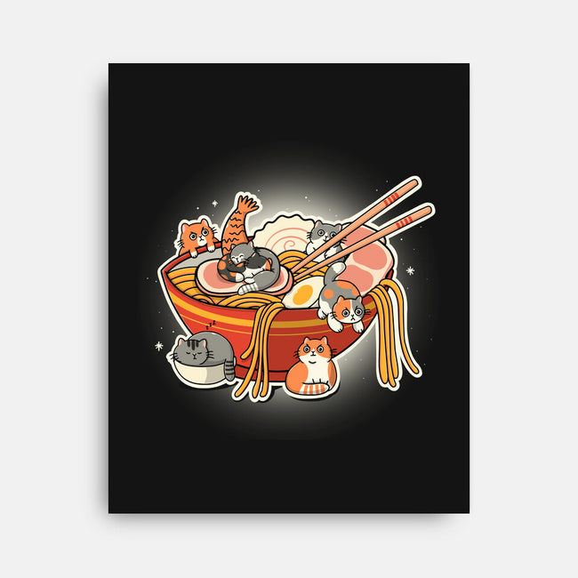 Kitty Ramen-None-Stretched-Canvas-Freecheese