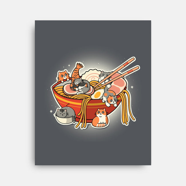 Kitty Ramen-None-Stretched-Canvas-Freecheese