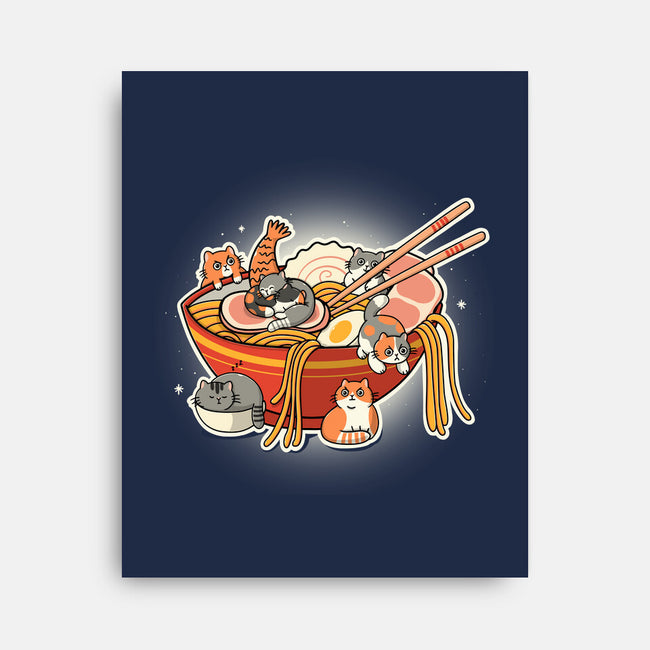 Kitty Ramen-None-Stretched-Canvas-Freecheese