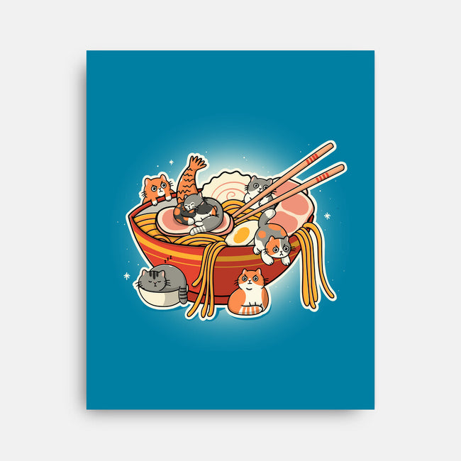 Kitty Ramen-None-Stretched-Canvas-Freecheese