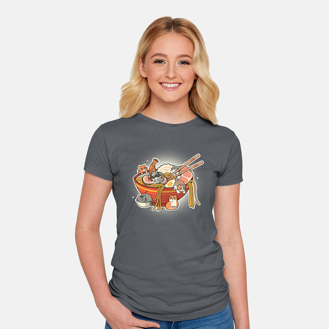 Kitty Ramen-Womens-Fitted-Tee-Freecheese
