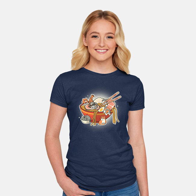 Kitty Ramen-Womens-Fitted-Tee-Freecheese