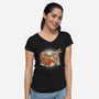 Kitty Ramen-Womens-V-Neck-Tee-Freecheese