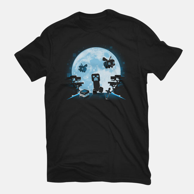 Pixel Moon-Womens-Fitted-Tee-Vallina84