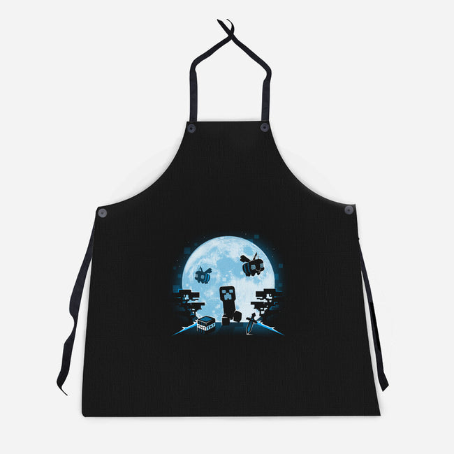 Pixel Moon-Unisex-Kitchen-Apron-Vallina84